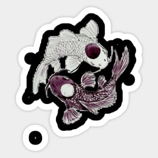 koi fish yin yang Sticker